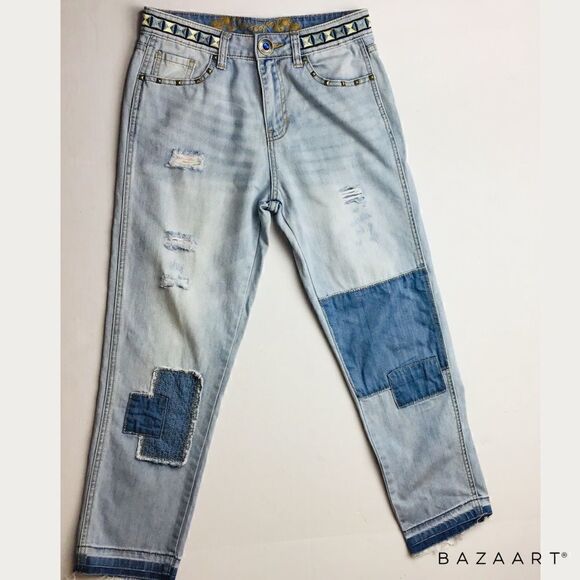 Desigual NWT Denim Jeans white wash Size 26 - Picture 2 of 9